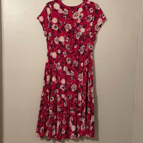 Torrid size 0 floral pink dress Capped sleeved - Picture 5 of 5